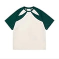 thumbnail image 4 of Blusas y camisas de manga corta y cuello redondo para hombre, blusas casuales de color liso con cuello redondo y mangas cortas para hombre., 4 of 4
