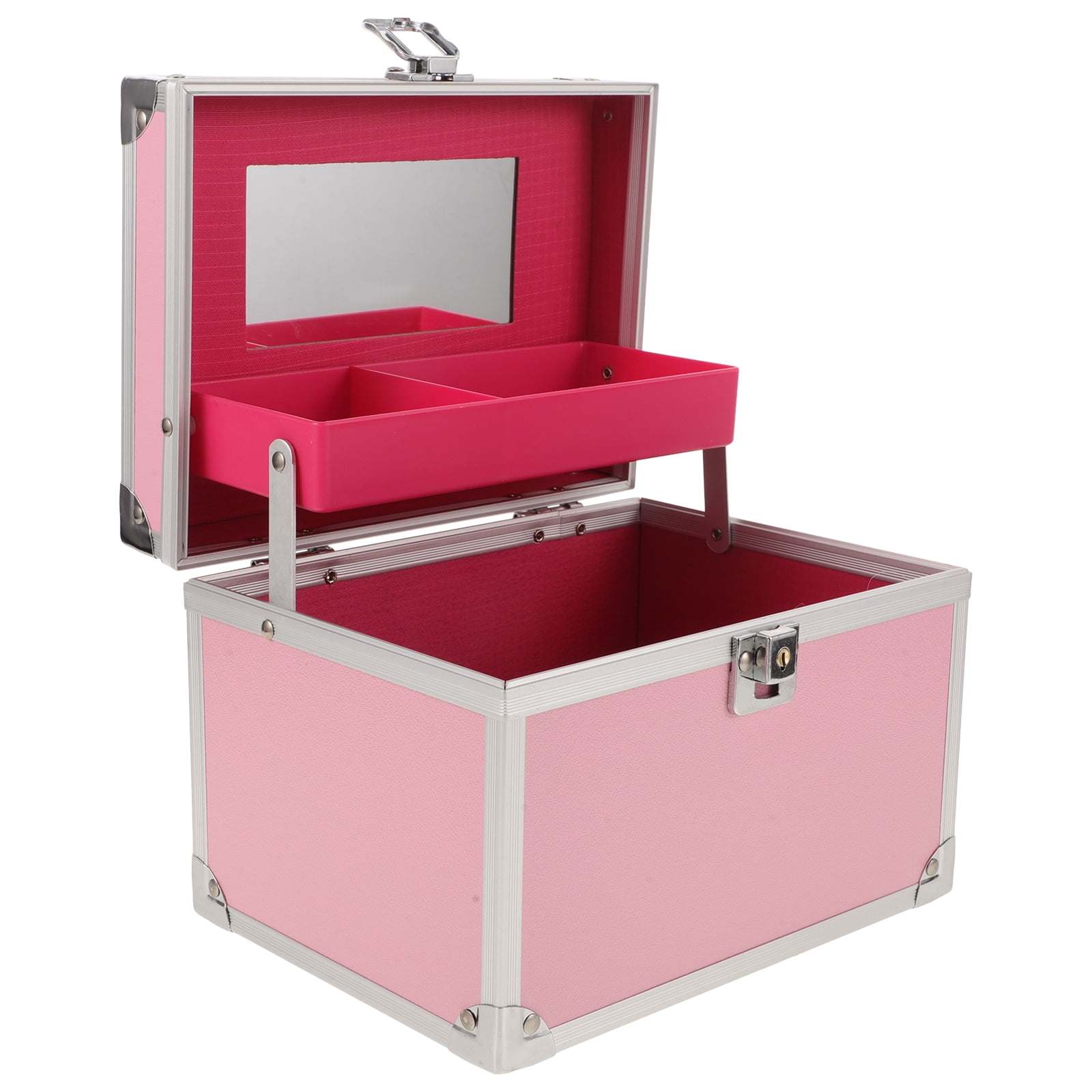 Aluminum Toolbox Carrier Workshop Storage Box Layered Tool Storage Box Metal Tool Box Layered Organizer Tool Storage Box Cosmetics Tool Box with Handle