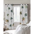 thumbnail image 4 of Palm Trees Kitchen Curtains Watercolor Tropical Summer Botanical Cafe Short Curtains for Bathroom Blackout Window Curtain Grommet Small Window Treatment Drapes for Bedroom Living Room 27.5"x39"x2, 4 of 9