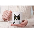 thumbnail image 7 of WIRESTER 11 Oz Ceramic Tea Cup Coffee Mug, Moustached Tuxedo Cat, 7 of 7