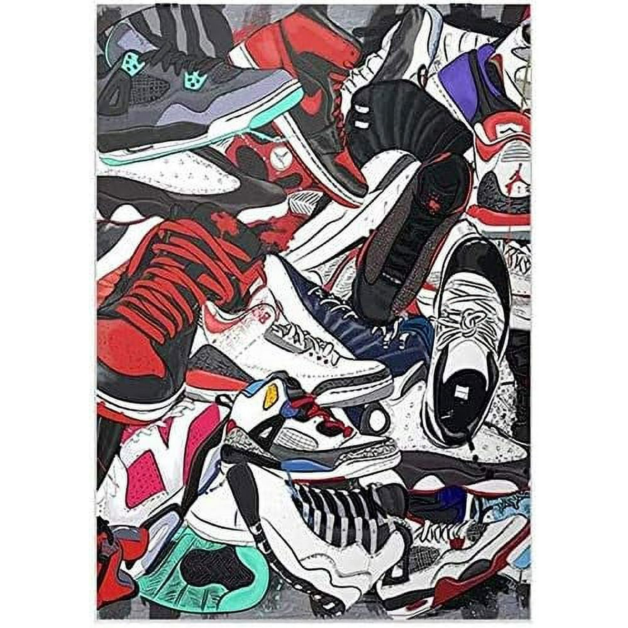 Jordan shoe canvas art discount
