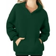 thumbnail image 4 of HAiming Oversize Solid Color Hoodies Casual Long Sleeve Pullover Hooded Sweatshirt with Pocket Tops, 4 of 5