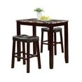 thumbnail image 5 of Miekor Furniture 3-Piece Counter Height Glossy Print Marble Breakfast Table with Stools, Espresso W5U801, 5 of 5