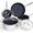 Vanilla Cream, variant on NuWave 7pc Non Stick Cookware Set, G10 Healthy Duralon Blue Glass Lid with Pots, Pans& Works on All Cooktops, Vanilla Cream