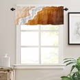 thumbnail image 3 of Orange Coastal Beach Valances for Windows Farmhouse Kitchen Curtains Valances Rod Pocket Valance Curtains for Kitchen Windows Rustic Abstract Sea Waves Striped Window Valances for Bathroom 60"x18", 3 of 6