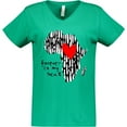thumbnail image 3 of Inktastic Black History Month Forever in My Heart Ink Print Africa Women's V-Neck T-Shirt, 3 of 5
