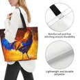 thumbnail image 3 of Fotbe Colorful Rooster Bolsa Tote Estética de Lona con Estampado para Mujer - Bolsa Reutilizable de Hombro Casual para Vacaciones, Compras, Trabajo y Gimnasio, 3 of 8