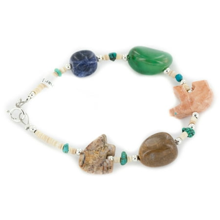 Lapis Jasper (Delicate Certified Authentic Navajo .925 Sterling Silver Natural Turquoise Jasper Jade Lapis Native American)