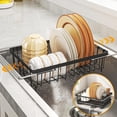 thumbnail image 1 of TEMOGU-Expandable Over Sink Dish Rack (14.5" - 19"), Sink & in Sink Dish Drying Rack with Utensil Holder, Dish Drainer Rack with Drainboard for Kitchen Counter Space-Saving, 1 of 4