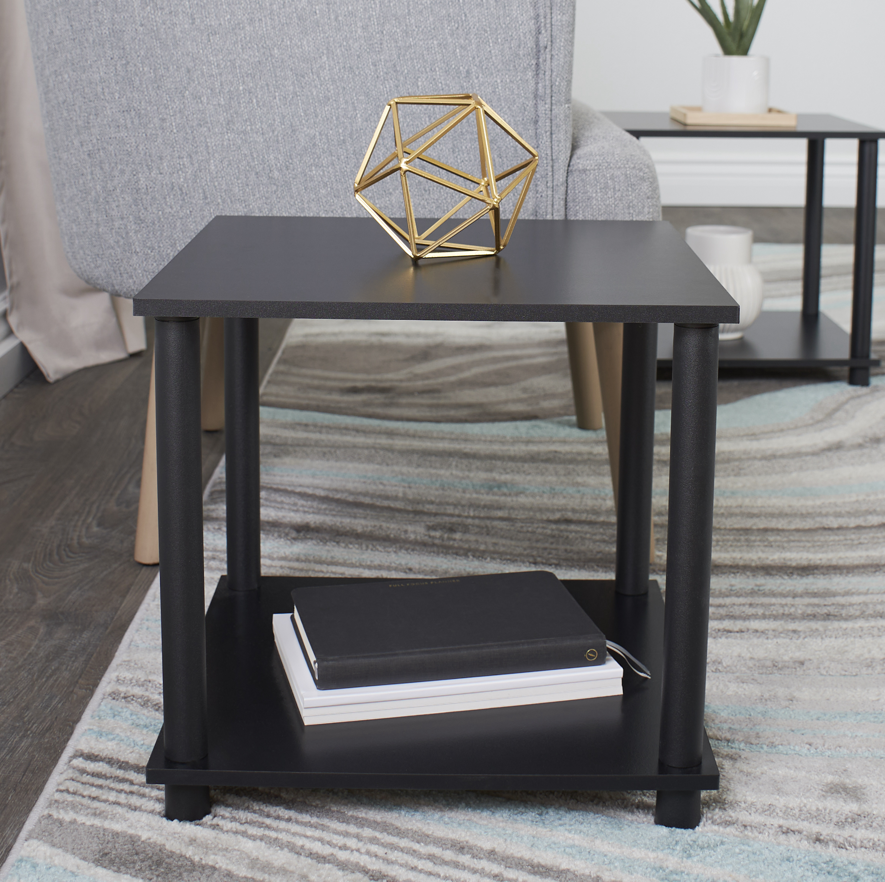 Mainstays No Tools End Tables, Solid Black, Set of 2 - image 3 of 8