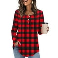 thumbnail image 6 of ZUKMRJPC Womens Long Sleeve Tunic Tops Button Down Vintage Plaid Casual Pullover Shirts Fall Lightweight Trendy Work Tops, 6 of 7