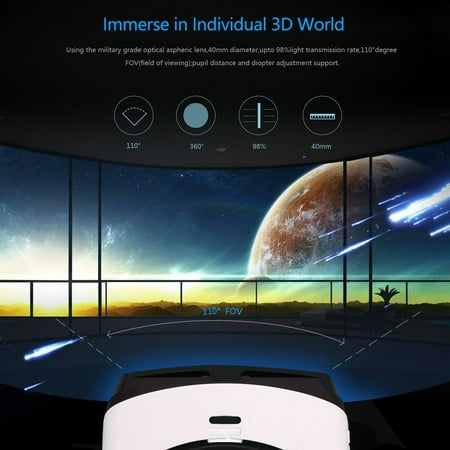 LESHP bluetoothe 3D VR Glasses Headset Virtual Reality Goggles VR Box Play Movies Photos Enjoyment for Smartphones