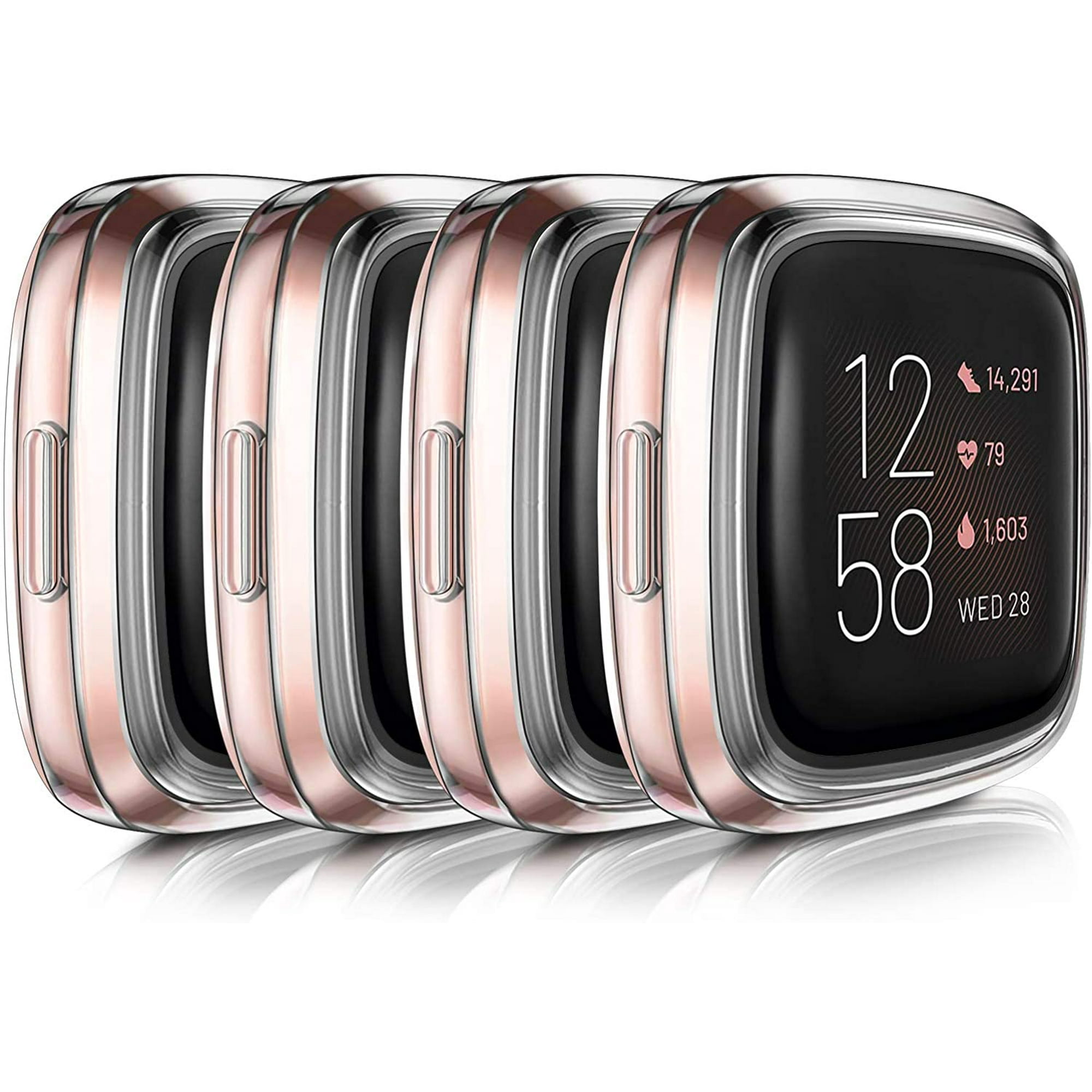 Vancle 4 Pack Screen Protector Case Compatible with Fitbit Versa 2 Soft TPU All Around Cover Anti Scratch Screen Walmart