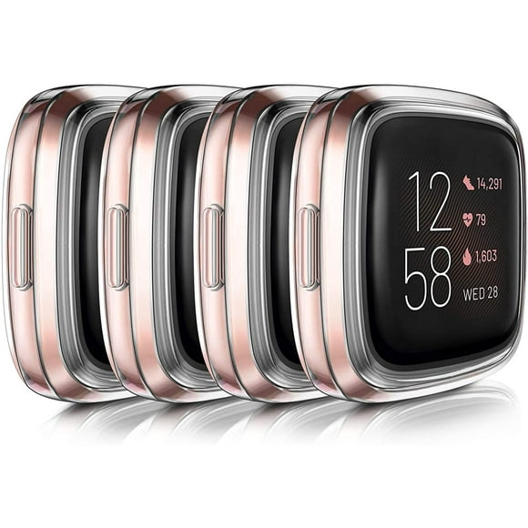 Vancle 4-Pack Screen Protector Case Compatible with Fitbit Versa 2, Soft TPU All-Around Cover Anti-Scratch Screen