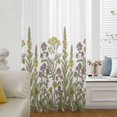 thumbnail image 5 of Watercolor Flowers Sheer Curtains 45 Inches Long, Vintage Country Floral Leaves Spring Light Filering Curtains, Breathable Simi Curtain Privacy Drapes for Kitchen Bathroom Small Window Treatment, 5 of 9