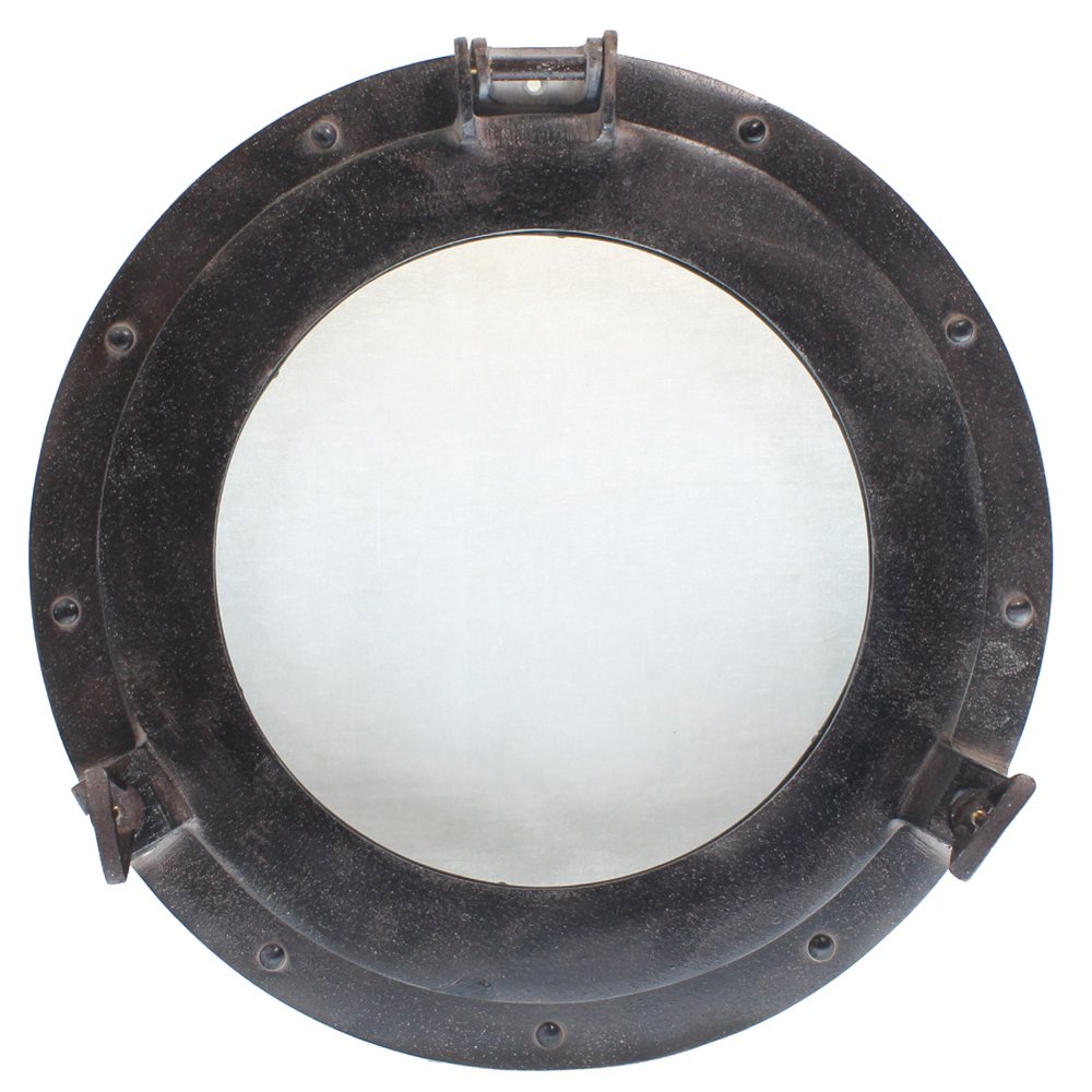 15" ALUMINUM PORTHOLE WINDOW Brown PICTURE FRAME