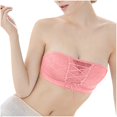 thumbnail image 5 of Everyday Bras for Women Underwear And Bra Set Stacked Pants Set with Lace up Shirt Top Set Lace Lace Pajama Set for Women plus Size Lace Thigh Garter Set We Undies Womens Lace Lingerie Set Pink 5XL, 5 of 6