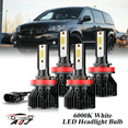 thumbnail image 1 of Compatible con Juego de Lámparas Alta/Baja Dodge Grand Caravan 2011-2019 - 4 Unidades, 10,000LM 6500K Blanco Frío, Bombillas 500% Ultraluminosas, Plug & Play, 1 of 11
