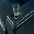 thumbnail image 4 of 93.7" Modern Style Living Room Sofa Faux Leather Couch, Square Arm Sofa with Cup Holder, Storage Sofa, Upholstered PU Leather (Blue), 4 of 11