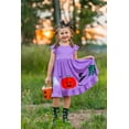 thumbnail image 3 of Millie Loves Lily Girls Purple Halloween Flutter Sleeve Dress & Matching Short Set Size 8, 3 of 4