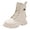 White, variant on Rokment Girls Chunky Combat Boots Lace Front Side Zipper Lug Sole