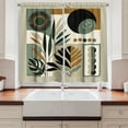 thumbnail image 2 of Ambesonne Monstera Kitchen Curtains, Abstract Boho Leaves Art, 55"x39", Dark Sepia Pale Brown, 2 of 3