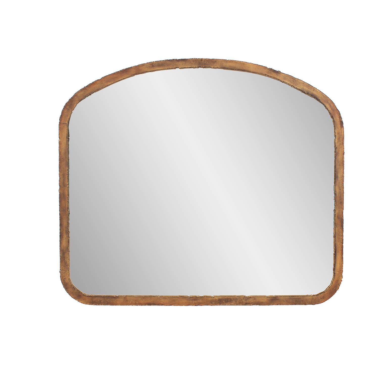 Tyler Dillon Arched Wall Mirror with Industrial Metal Frame 42"W x 36"H
