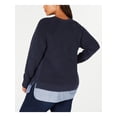 thumbnail image 2 of TOMMY HILFIGER Womens Navy Layered Look Long Sleeve Sweater Plus Size: 3X, 2 of 2