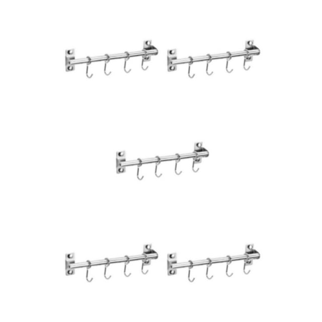 Transemion Space-saving Kitchen Utensils Rack For Organized Storage Silver Single pole+30cm+4 5Set