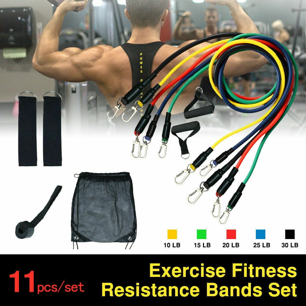 10-30Lb Pull Rope Exercise Resistance Bands set Home Gym Equipment Yoga Fitness 