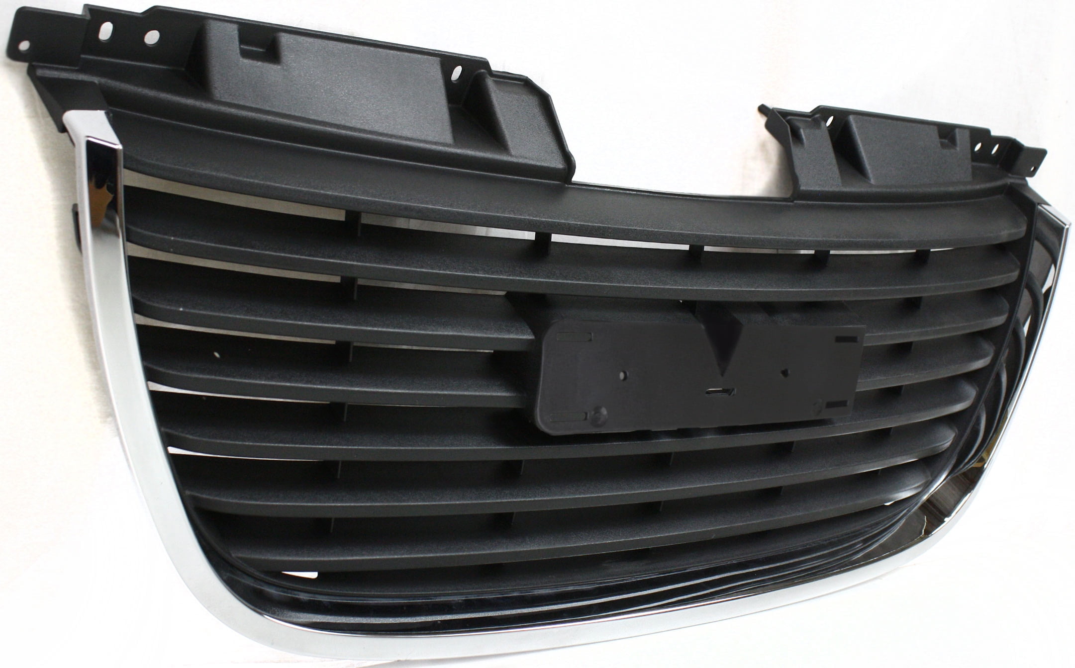 Grille Assembly Compatible With 2007-2014 GMC Yukon XL 1500 Chrome Shell with Textured Black Insert