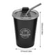 thumbnail image 2 of TazaVasos para beber de 350 ml con tapa y pajita, taza de café de acero inoxidable, taza de viaje, 2 of 8