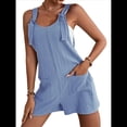 thumbnail image 1 of Cortos de Verano A para Mujer, Casuales Sin Mangas con Bolsillos Azul 4XL, 1 of 7