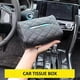 thumbnail image 1 of Car Tissue Holder, PU Leather Backseat Napkin Box Visor Tissue Holder Fits Most Cars, SUVs, Trucks, and Vans, Black, 1 of 5