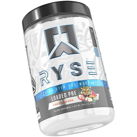 RYSE Loaded Pre Workout Powder Supplement for Men & Women | Pumps, Energy, Focus | Beta Alanine + Citrulline | 390mg Caffeine | 30 Servings (Tiger's Blood)