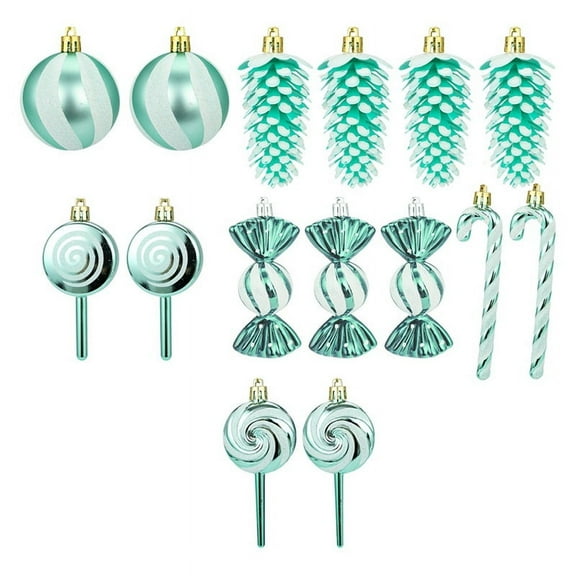 15 x Christmas Ornaments-Emerald Green