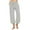 Gray, variant on ibuvkizy Clearance 2024 Cotton Linen Capris Pants for Women Casual Stripe Elastic Drawstring Wide Leg Capris Pants with Pockets Summer Pants for Women