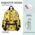 thumbnail image 5 of Sunflower and Leopard Yellow Pattern Cute School Backpack Bag for School with Padded Back and Adjustable Shoulder Straps 15.25"x11.5"x5.25", 5 of 5
