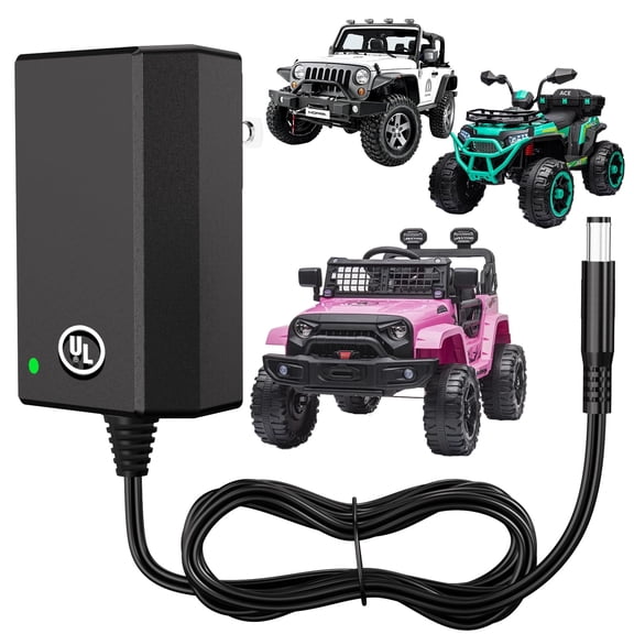 24V Battery Charger for Ride on Toys [UL Certified] 24 Volt Battery Charger for Kids Ride on Car, for Kids Electric Cars, Smart & Safe with Indicator Light Charger