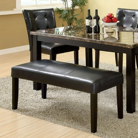 America Time Out Bench Furniture of America Perthien Modern 44-inch Black Upholstered Dining Bench by FOA ()