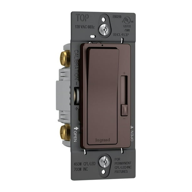 Legrand Radiant Bronze 450 watts Slide Dimmer Switch 1 pk