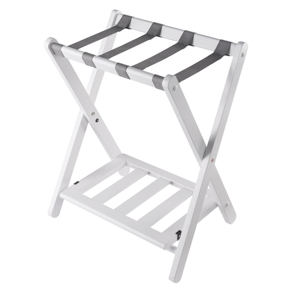 Winsome Raya Luggage Rack with Shelf, White Finish