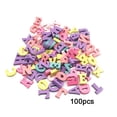 thumbnail image 2 of SPRING PARK 100Pcs Mini Bright Color English Letters Wooden Ornament DIY Scrapbooking Tools, 2 of 7