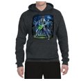 thumbnail image 2 of Rocking out Skeleton Playing Guitar | Mens Halloween Hooded Sweatshirt Graphic Hoodie, Heather Black, Medium, 2 of 3