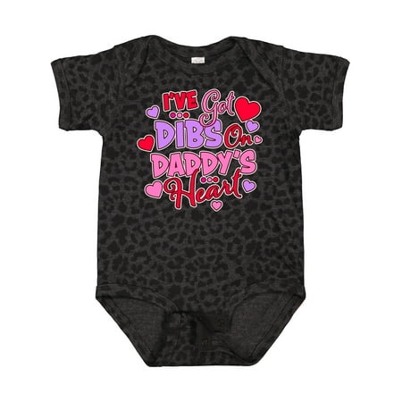 

Inktastic Ive Got Dibs on My Daddys Heart with Hearts and Dots Gift Baby Boy or Baby Girl Bodysuit