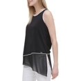thumbnail image 3 of Calvin Klein Womens Chiffon Hem Asymmetrical Blouse, 3 of 3