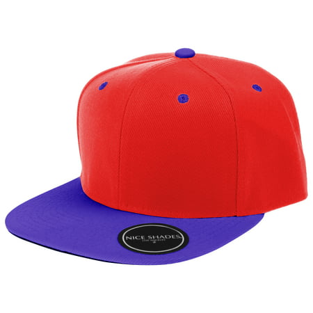 Plain Adjustable Snapback Hats Caps (Many Colors) Red | Blue One Size