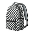 thumbnail image 2 of Black and White Checkered Backpack for School,Cute School Bag,Schoolbag with Adjustable Shoulder Straps & Padded Back,15.3"x11"x7.1".﻿, 2 of 6
