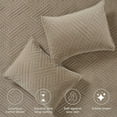 thumbnail image 3 of Superior Karina Cotton Velvet Lightweight Quilt Set, King, Light Brown, 3 of 11