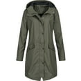 thumbnail image 1 of Winter Jackets for Women Solid Rain Jacket Outdoor Plus Size Waterproof Hooded Raincoat Windproof Spring Jacket on Clearance, 1 of 4